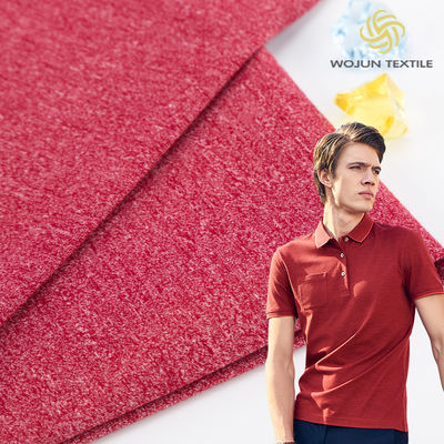 Good price Loose Polo Shirt Cotton Fabric Solid Lycra Knitted Texture 170g 175cm online