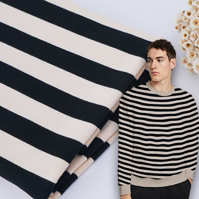 Good price Sweat Absorbing Cotton French Terry Fabric Striped Knitted Cloth For Hoodie online