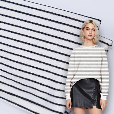 Good price Organic Cotton Interlock Fabric Custom Yarn Dyed Rib Knit Material 32S 175cm online