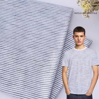 Good price Sweat Absorption Jersey Striped Material Fabric 100% Pure Cotton Single Face online