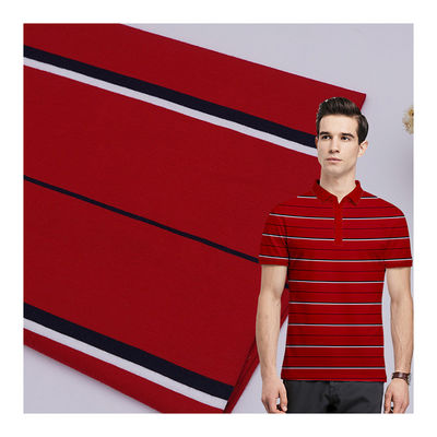 Good price Easy To Care And  Natural And Smooth  Striped Knit Fabric For Polo Shirt online