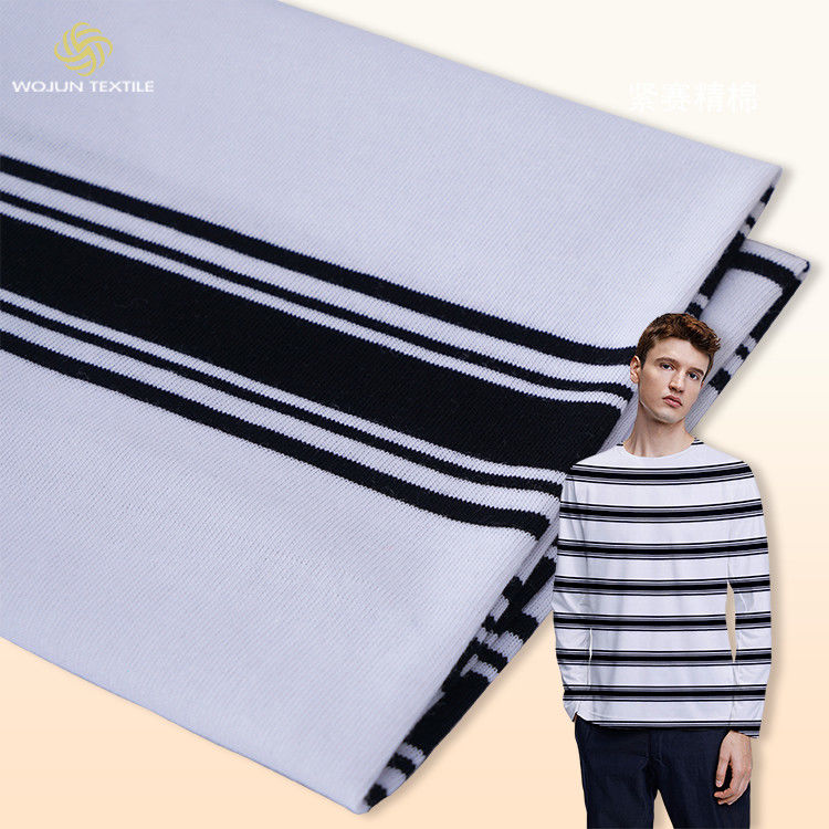 Single Face Striped Knit Fabric Yarn Dyed 32S 175cm For Sportswear Clothing