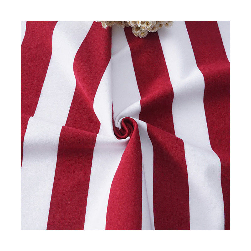 Customized Striped Rib Knit Fabric , Moisture Wicking 170g Colored Cotton Fabric
