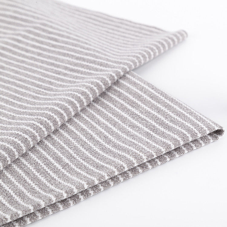 Breathable Pique Knit Fabric , Multi Color Spring Striped T Shirt Fabric
