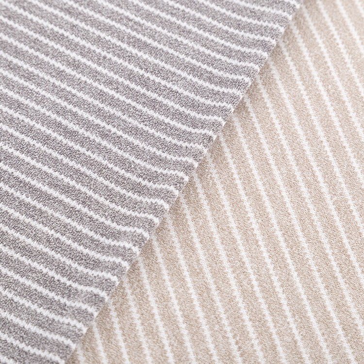 Breathable Pique Knit Fabric , Multi Color Spring Striped T Shirt Fabric