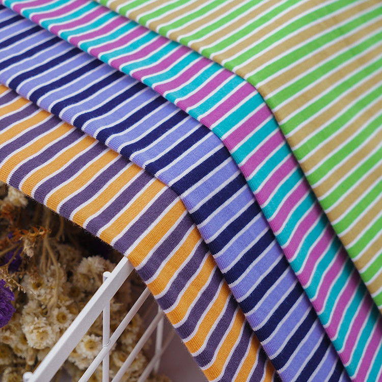 High Quality Skin-Friendly And Soft Single Jersey Striped Material Fabric For T-Shirt