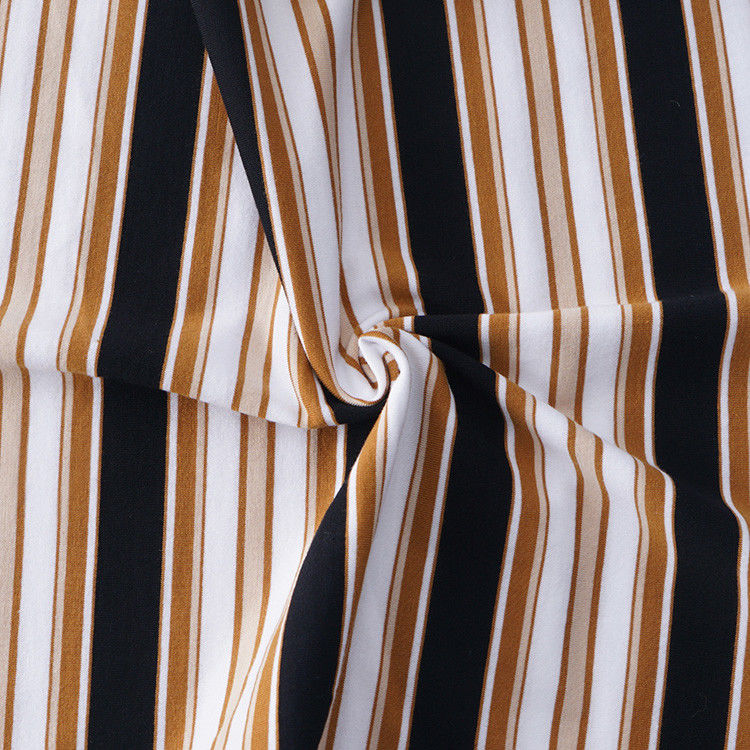 Customized Cotton Stripe Fabric Multicolor Soft Sweat Absorbing Material 175cm