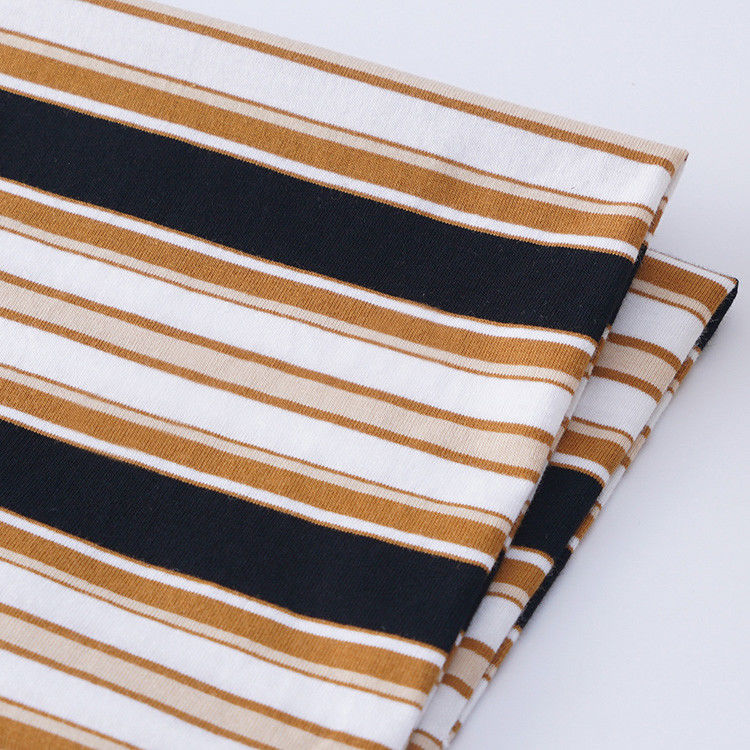 Customized Cotton Stripe Fabric Multicolor Soft Sweat Absorbing Material 175cm