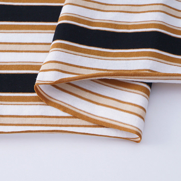 Customized Cotton Stripe Fabric Multicolor Soft Sweat Absorbing Material 175cm