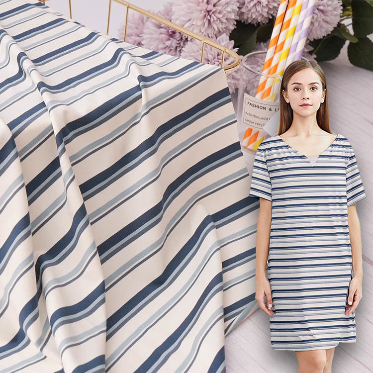 Madal Fabric Hygroscopic And Comfortable Anti-Pilling Striped Material Fabric For Casual Wear