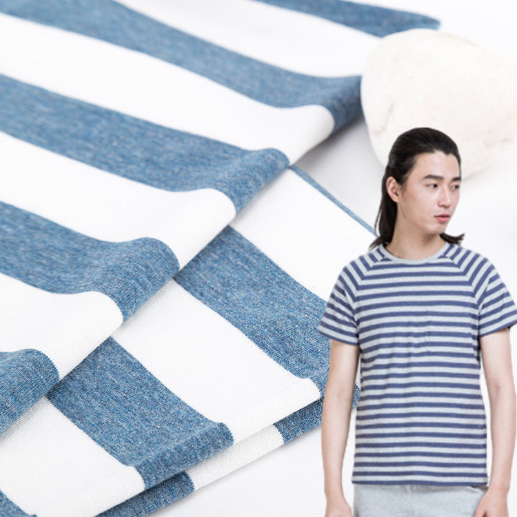 Durable Striped Textured Fabric , Combed 175cm Color Stripe Fabric