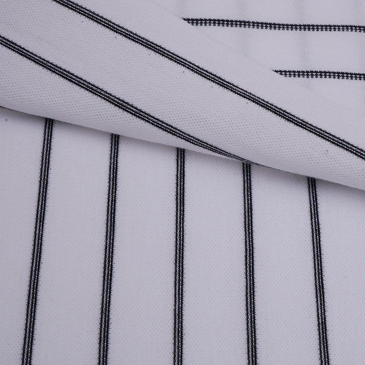 Sweat Absorbing Cotton Pique Fabric 40S Soft Lycra Yarn Dyed T Shirt Material