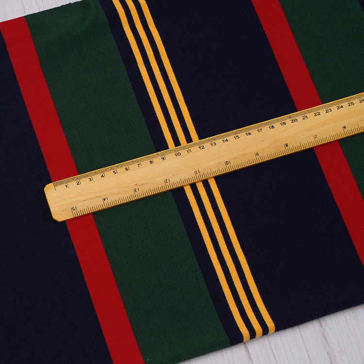 100% Cotton Thick And Breathable Striped Knit Fabric Soft Multi Colored For T Shirt