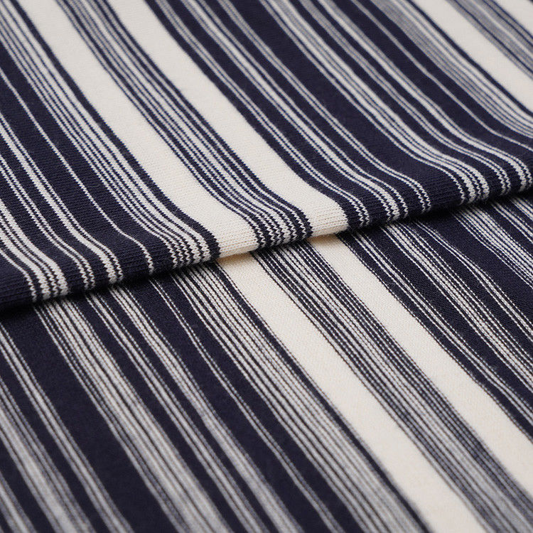 Soft And Fashion Striped 100% Cotton Smooth Single Jersey Fabric For T-Shirt