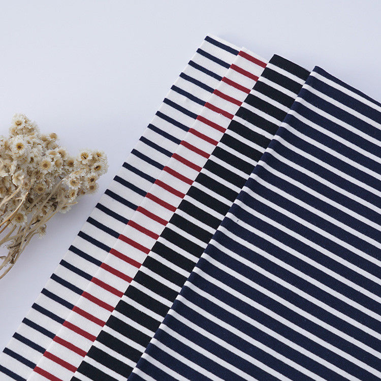 Pure Cotton Sweat Absorbing Striped Knit Fabric For T - Shirt Breathable And Healthy