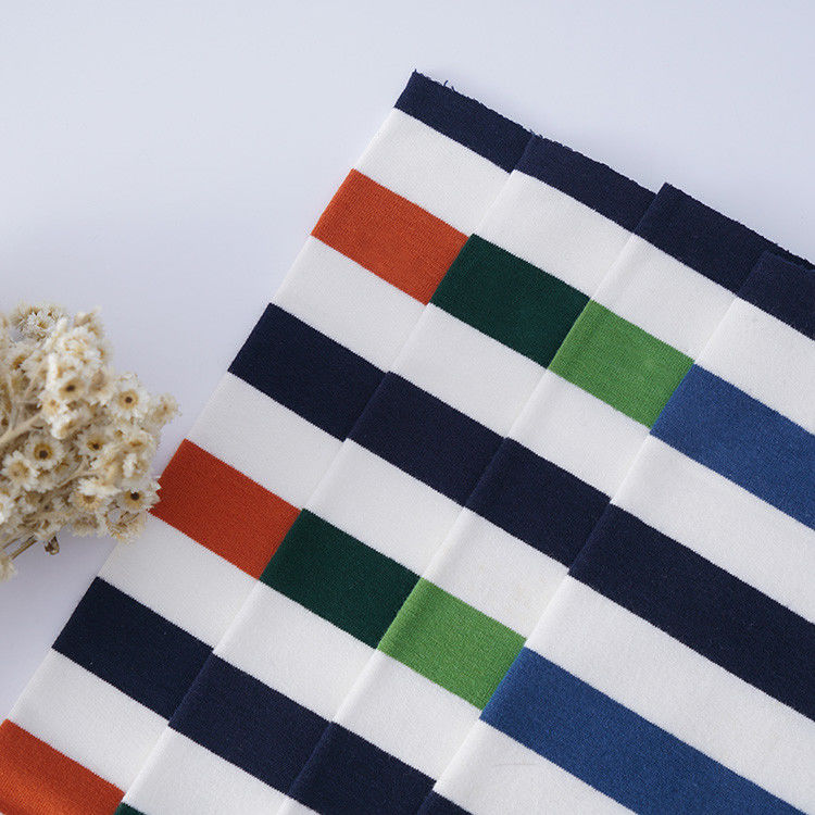 Compact Weaving Cotton French Terry Fabric Striped Type For Apparel