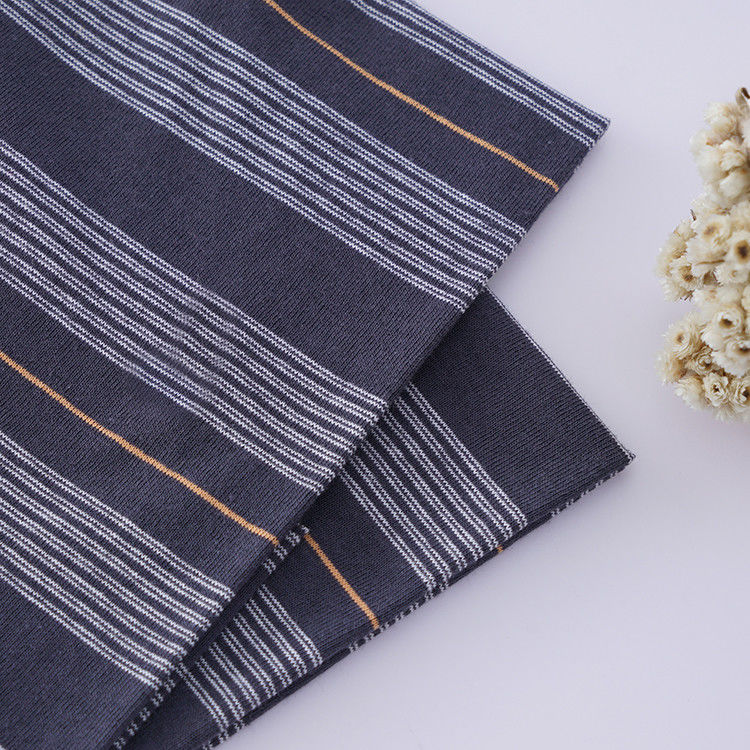 Breathable Pure Cotton And Linen Sweat Absorbent Striped Material Fabric For T - Shirt