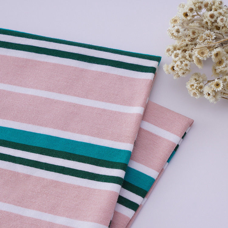 Moisture-Absorbent And Breathable ​And And  Lycra Cotton Striped Cotton Fabric For T-Shirt