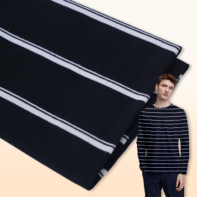 Durable Yarn Pure Cotton And  Breathable Absorbent Striped Material Fabric For  Sportswear