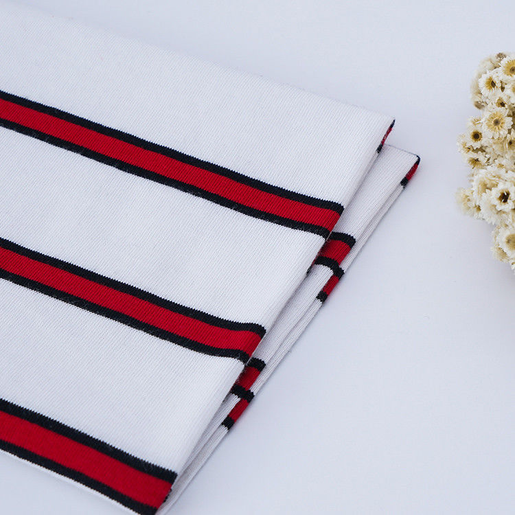 High Quality And Absorb Sweat Double Yarn Fabric Striped Cotton Fabric For T-Shirt Fabric