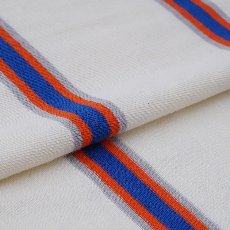 Moisture-Absorbent And Breathable ​And And  Lycra Cotton Striped Cotton Fabric For T-Shirt