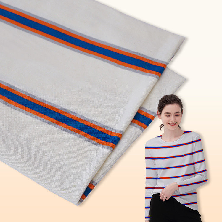 Moisture-Absorbent And Breathable ​And And  Lycra Cotton Striped Cotton Fabric For T-Shirt