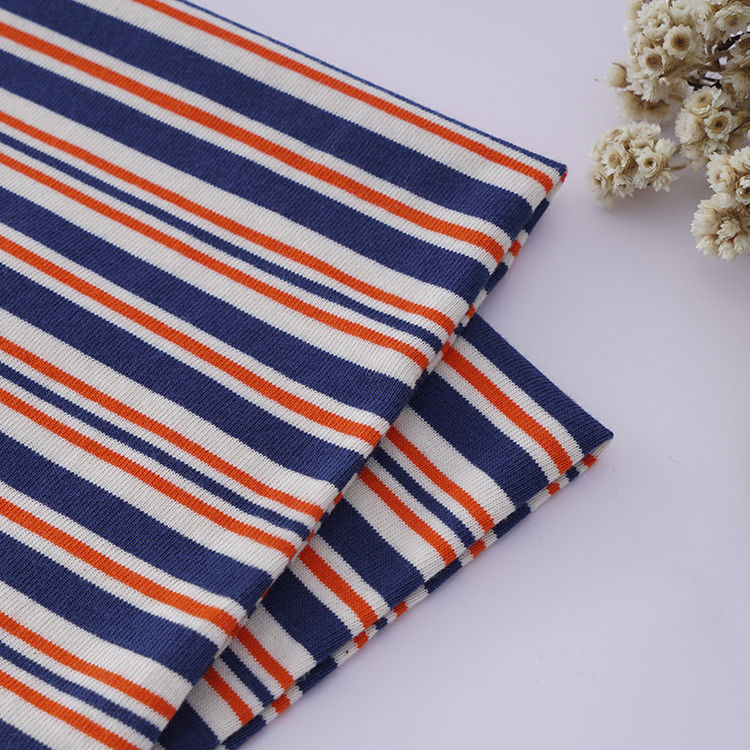 Support Customization And Wide Applicability 100% Cotton Double Yarn Striped Cotton Fabric For T-Shirt