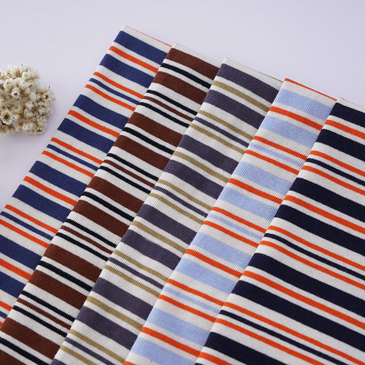 Support Customization And Wide Applicability 100% Cotton Double Yarn Striped Cotton Fabric For T-Shirt