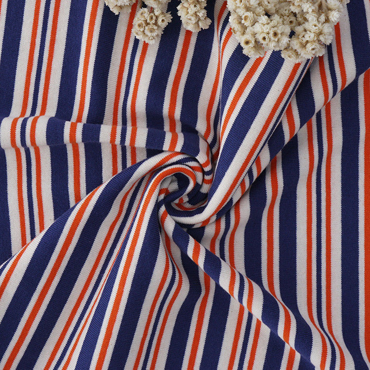 Support Customization And Wide Applicability 100% Cotton Double Yarn Striped Cotton Fabric For T-Shirt