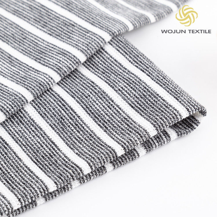 Not Easy To Pill Soft Striped Cotton Fabric Refreshing Single Jersey For Tcasual Wear