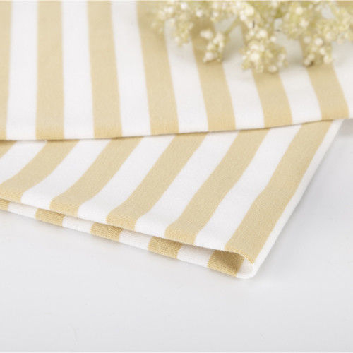 Wear Resistant Easy To Dry Striped Material Fabric Knit Style For T Shirt