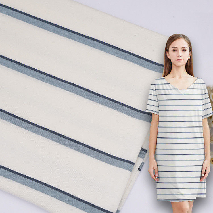 Anti Wrinkle Plain Comfortable And Smooth Striped Knit Fabric For Casual Wear