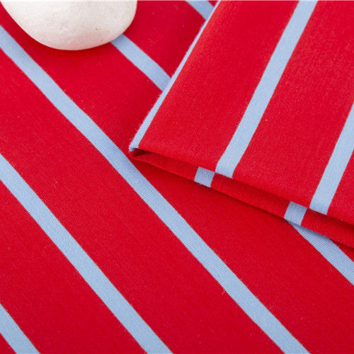 Breathable Moisture Absorbent Striped Cotton Fabric Comfortable Texture For T Shirt