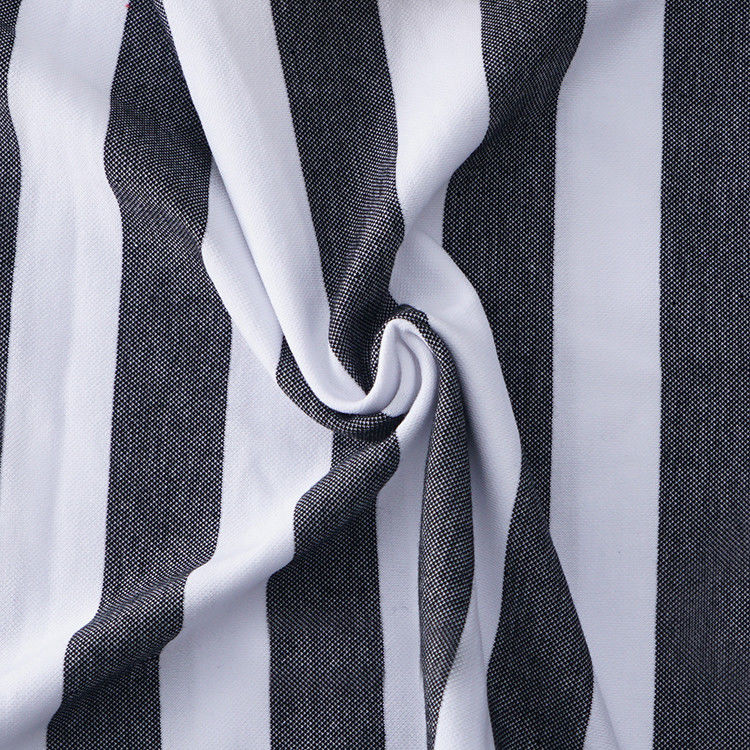 Durable And Stylish Comfortable Cotton Feel Striped Knit Fabric For Polo Shirt