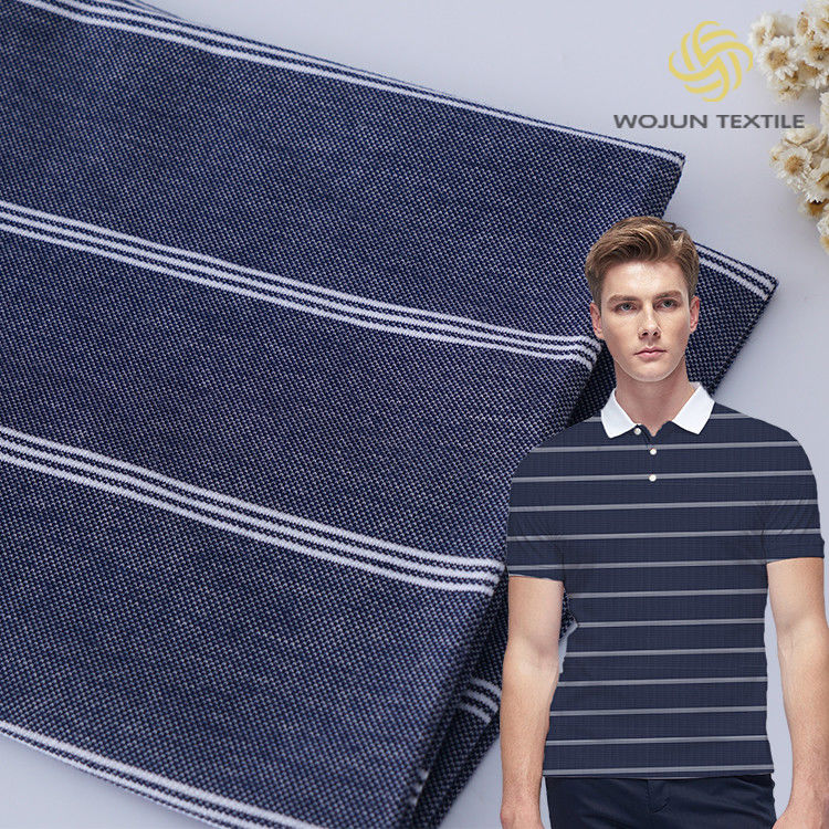 Breathable And Fashionable Comfortable Cotton Feel Striped Knit Fabric For Casual Tops