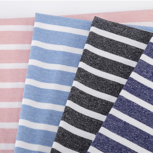 Clear Texture And Stylish High Quality Cotton Feel Striped Knit Fabric For T-Shirt