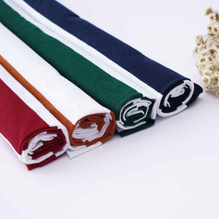 High-End Fabric Breathable And Pure Cotton Comfortable Striped Cotton Fabric For T-Shirt