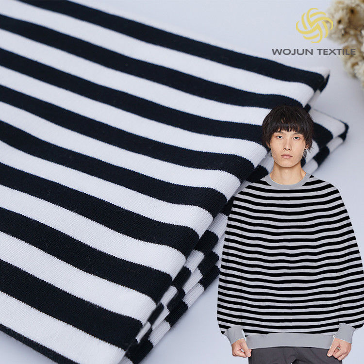 Durable And Easy To Care For Breathable And Elastic Striped Cotton Fabric For Hoddie