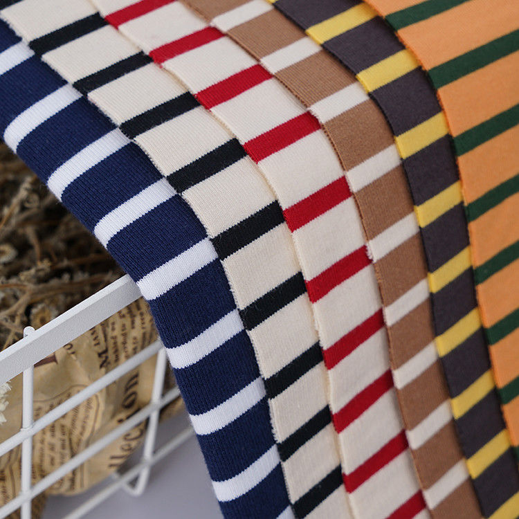 Support Customization And Skin-Friendly Comfortable Striped Knit Fabric For French Terry