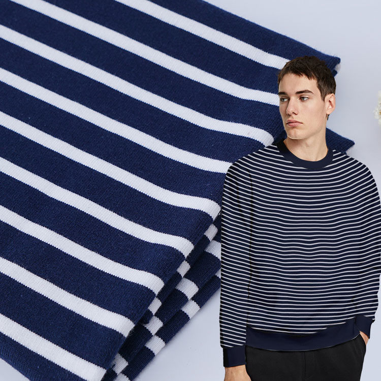 Support Customization And Skin-Friendly Comfortable Striped Knit Fabric For French Terry