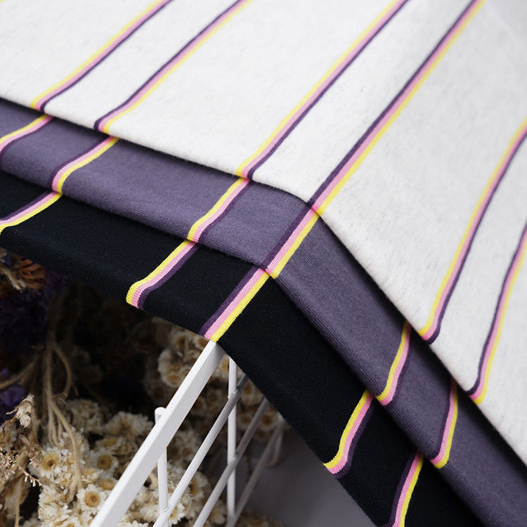 Pure Cotton And Skin-Friendly Healthy Breathable Striped Knit Fabric For T-Shirt