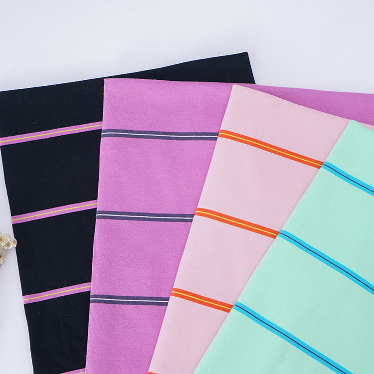 High Quality And Natural And Environmentally Friendly Breathable Striped Knit Fabric For T-Shirt
