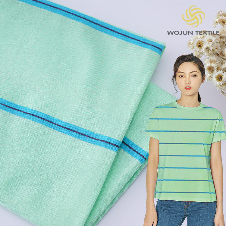 High Quality And Natural And Environmentally Friendly Breathable Striped Knit Fabric For T-Shirt