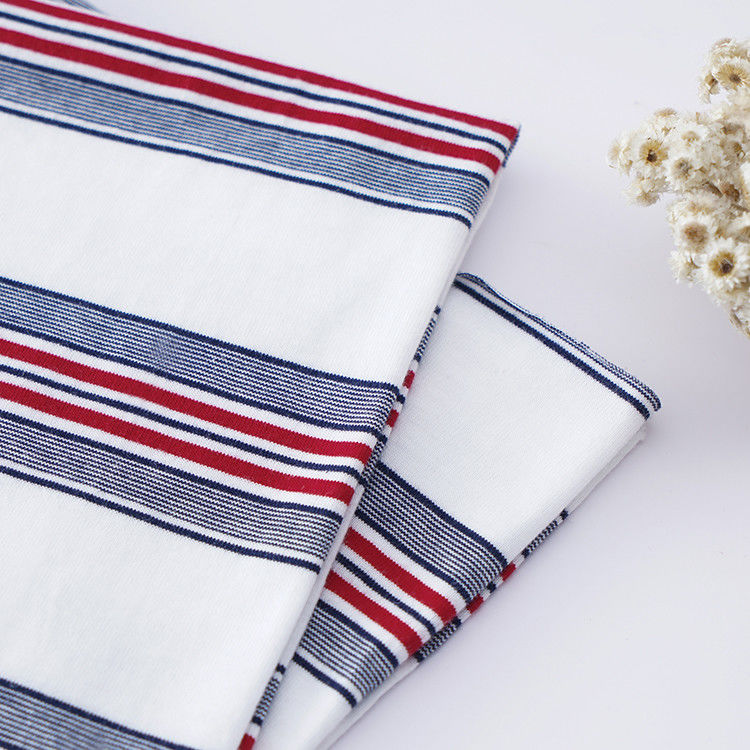 Good Quality Fabric Breathable And Pure Cotton Skin-Friendly Striped Cotton Fabric For T-Shirt