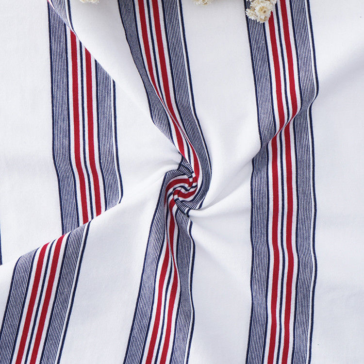 Good Quality Fabric Breathable And Pure Cotton Skin-Friendly Striped Cotton Fabric For T-Shirt