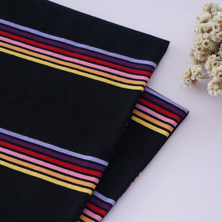 Healthy And Skin-Friendly Wear-Resistant Pure Cotton ​Striped Material Fabric For T-Shirt