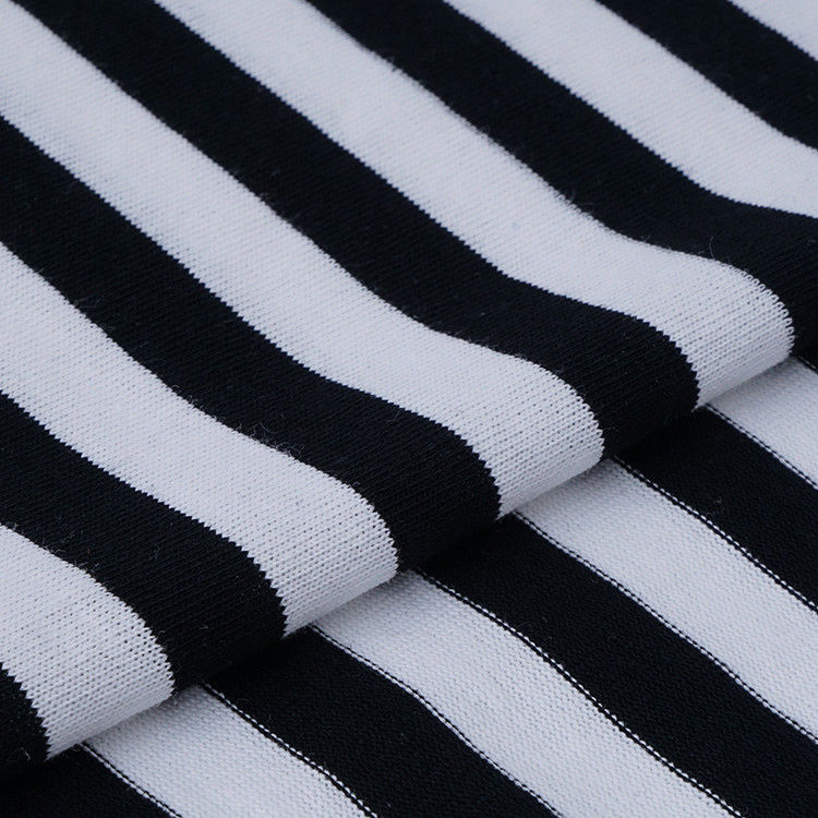 Breathable, Moisture-Absorbent And Fashionable Pure Cotton ​Striped Material Fabric For T-Shirt