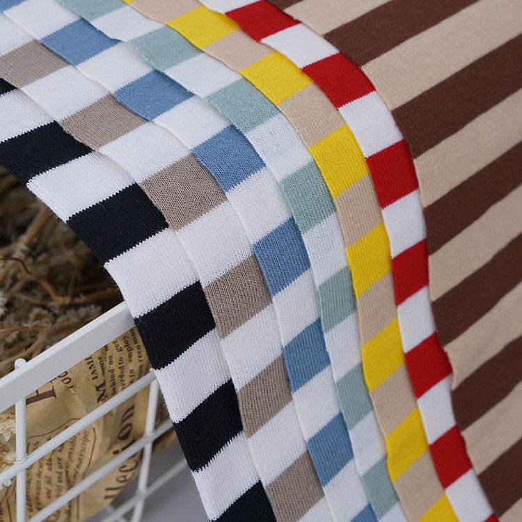 Breathable, Moisture-Absorbent And Fashionable Pure Cotton ​Striped Material Fabric For T-Shirt