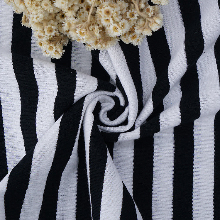 Breathable, Moisture-Absorbent And Fashionable Pure Cotton ​Striped Material Fabric For T-Shirt