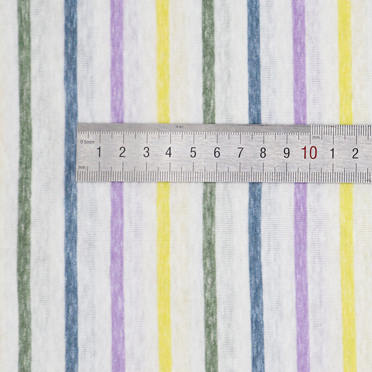 Anti-Wrinkle Moisture-Absorbent And Soft Pure Cotton ​Striped Material Fabric For T-Shirt